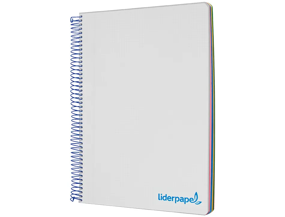 Cahier spirale liderpapel a5 micro wonder 240 pages 90g 5x5mm 6 trous 5 bandes couleurs gris
