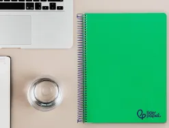 Cahier spirale liderpapel a4 micro wonder 240 pages 90g 5x5mm 4 trous 5 bandes couleurs vert