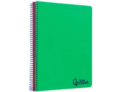 Cahier spirale liderpapel a4 micro wonder 240 pages 90g 5x5mm 4 trous 5 bandes couleurs vert
