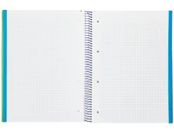 Cahier spirale liderpapel a4 micro wonder 240 pages 90g 5x5mm 4 trous 5 bandes couleurs vert