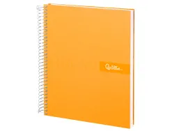 Cahier spirale liderpapel crafty couverture contrecollée a5 240p 90g/m2 5x5mm microperforé6 trous coloris orange