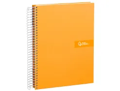 Cahier spirale liderpapel crafty couverture contrecollée a5 240p 90g/m2 5x5mm microperforé6 trous coloris orange
