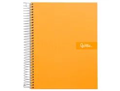Cahier spirale liderpapel crafty couverture contrecollée a5 240p 90g/m2 5x5mm microperforé6 trous coloris orange