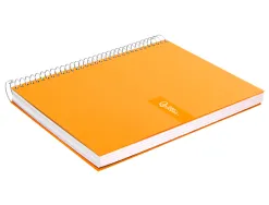 Cahier spirale liderpapel crafty couverture contrecollée a5 240p 90g/m2 5x5mm microperforé6 trous coloris orange