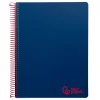 Cahier spirale liderpapel a4 micro wonder 240 pages 90g 5x5mm 4 trous 5 bandes couleurs bleu marine