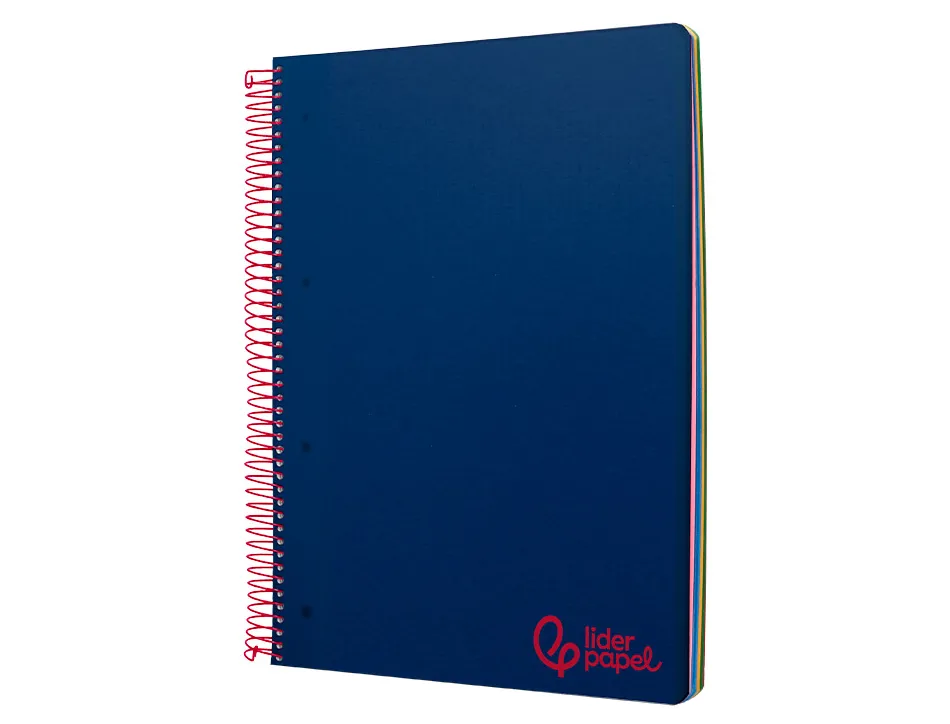 Cahier spirale liderpapel a4 micro wonder 240 pages 90g 5x5mm 4 trous 5 bandes couleurs bleu marine