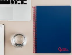 Cahier spirale liderpapel a4 micro wonder 240 pages 90g 5x5mm 4 trous 5 bandes couleurs bleu marine