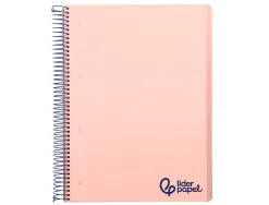 Cahier spirale liderpapel a4 micro wonder 240 pages 90g 5x5mm 4 trous 5 bandes couleurs rose