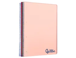 Cahier spirale liderpapel a4 micro wonder 240 pages 90g 5x5mm 4 trous 5 bandes couleurs rose