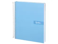 Cahier spirale liderpapel crafty couverture contrecollée a4 240p 90g/m2 5x5mm microperforé 4 trous coloris bleu ciel