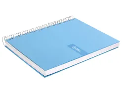 Cahier spirale liderpapel crafty couverture contrecollée a4 240p 90g/m2 5x5mm microperforé 4 trous coloris bleu ciel