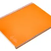 Cahier spirale liderpapel jolly couverture contrecollé a4 280p 75g/m2 5x5mm microperforé 4 trous coloris orange