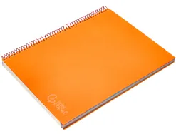 Cahier spirale liderpapel jolly couverture contrecollé a4 280p 75g/m2 5x5mm microperforé 4 trous coloris orange