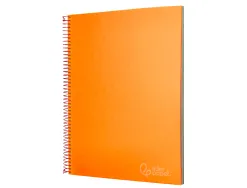 Cahier spirale liderpapel jolly couverture contrecollé a4 280p 75g/m2 5x5mm microperforé 4 trous coloris orange