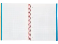 Cahier spirale liderpapel jolly couverture contrecollé a4 280p 75g/m2 5x5mm microperforé 4 trous coloris orange
