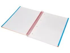 Cahier spirale liderpapel jolly couverture contrecollé a4 280p 75g/m2 5x5mm microperforé 4 trous coloris orange