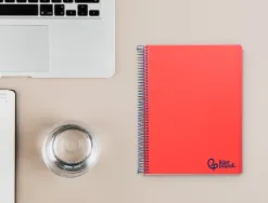 Cahier spirale liderpapel a5 micro wonder 240 pages 90g 5x5mm 6 trous 5 bandes couleurs rouge