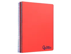 Cahier spirale liderpapel a5 micro wonder 240 pages 90g 5x5mm 6 trous 5 bandes couleurs rouge