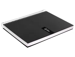 Cahier spirale liderpapel crafty couverture contrecollée a4 240p 90g/m2 5x5mm microperforé4 trous coloris noir