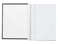 Cahier spirale liderpapel crafty couverture contrecollée a4 240p 90g/m2 5x5mm microperforé4 trous coloris noir