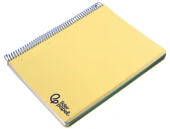 Cahier spirale liderpapel a5 micro wonder 240 pages 90g 5x5mm 6 trous 5 bandes couleurs jaune