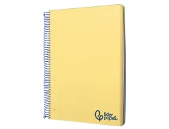 Cahier spirale liderpapel a5 micro wonder 240 pages 90g 5x5mm 6 trous 5 bandes couleurs jaune