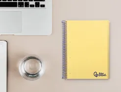 Cahier spirale liderpapel a5 micro wonder 240 pages 90g 5x5mm 6 trous 5 bandes couleurs jaune