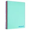 Cahier spirale liderpapel a4 micro wonder 240 pages 90g 5x5mm 4 trous 5 bandes couleurs vert