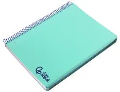 Cahier spirale liderpapel a4 micro wonder 240 pages 90g 5x5mm 4 trous 5 bandes couleurs vert
