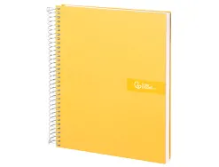 Cahier spirale liderpapel crafty couverture contrecollée a5 240p 90g/m2 5x5mm microperforé 6 trous coloris jaune