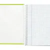 Cahier spirale liderpapel crafty couverture contrecollée a4 240p 90g/m2 5x5mm microperforé 4 trous coloris vert