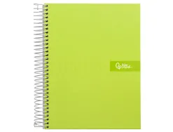 Cahier spirale liderpapel crafty couverture contrecollée a4 240p 90g/m2 5x5mm microperforé 4 trous coloris vert