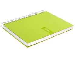 Cahier spirale liderpapel crafty couverture contrecollée a4 240p 90g/m2 5x5mm microperforé 4 trous coloris vert