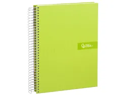 Cahier spirale liderpapel crafty couverture contrecollée a4 240p 90g/m2 5x5mm microperforé 4 trous coloris vert