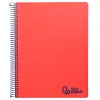 Cahier spirale liderpapel a4 micro wonder 240 pages 90g 5x5mm 4 trous 5 bandes couleurs rouge