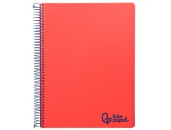 Cahier spirale liderpapel a4 micro wonder 240 pages 90g 5x5mm 4 trous 5 bandes couleurs rouge