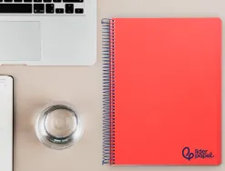 Cahier spirale liderpapel a4 micro wonder 240 pages 90g 5x5mm 4 trous 5 bandes couleurs rouge