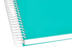 Cahier spirale liderpapel crafty couverture contrecollée a4 240p 90g/m2 5x5mm microperforé 4 trous coloris turquoise