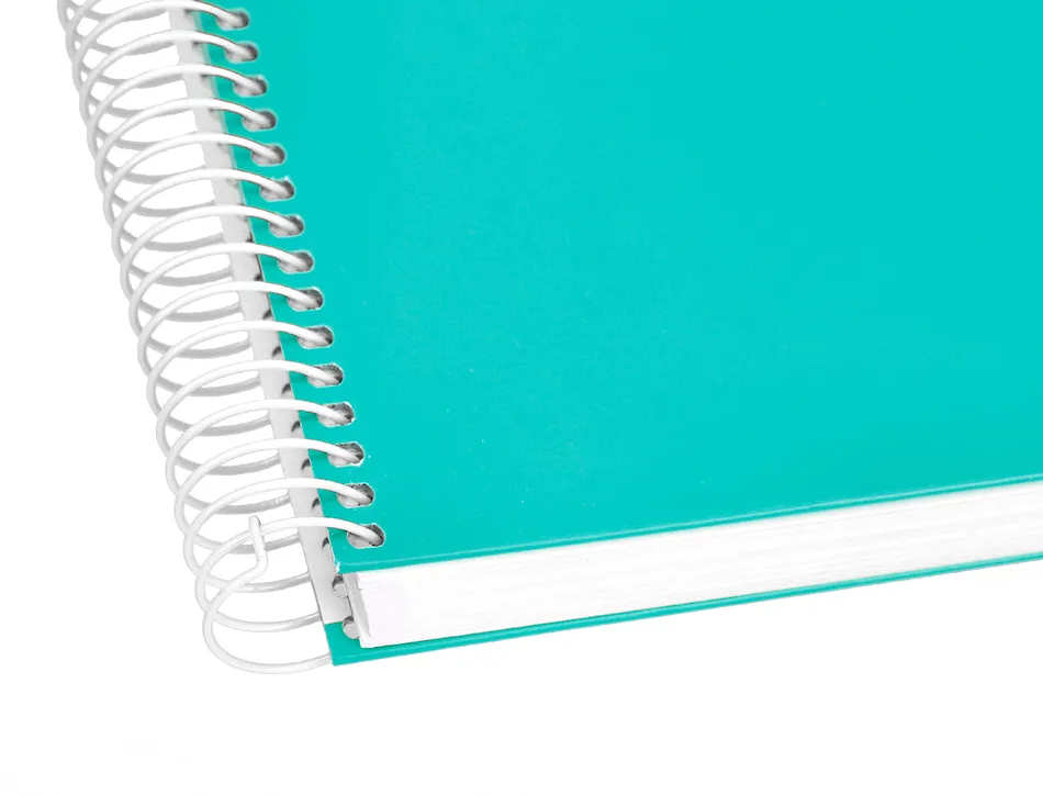 Cahier spirale liderpapel crafty couverture contrecollée a4 240p 90g/m2 5x5mm microperforé 4 trous coloris turquoise