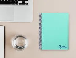 Cahier spirale liderpapel a5 micro wonder 240 pages 90g 5x5mm 6 trous 5 bandes couleurs vert clair
