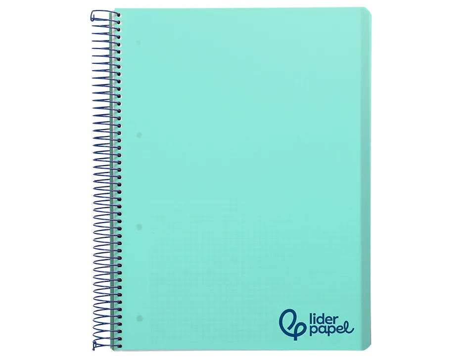 Cahier spirale liderpapel a5 micro wonder 240 pages 90g 5x5mm 6 trous 5 bandes couleurs vert clair