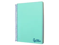 Cahier spirale liderpapel a5 micro wonder 240 pages 90g 5x5mm 6 trous 5 bandes couleurs vert clair