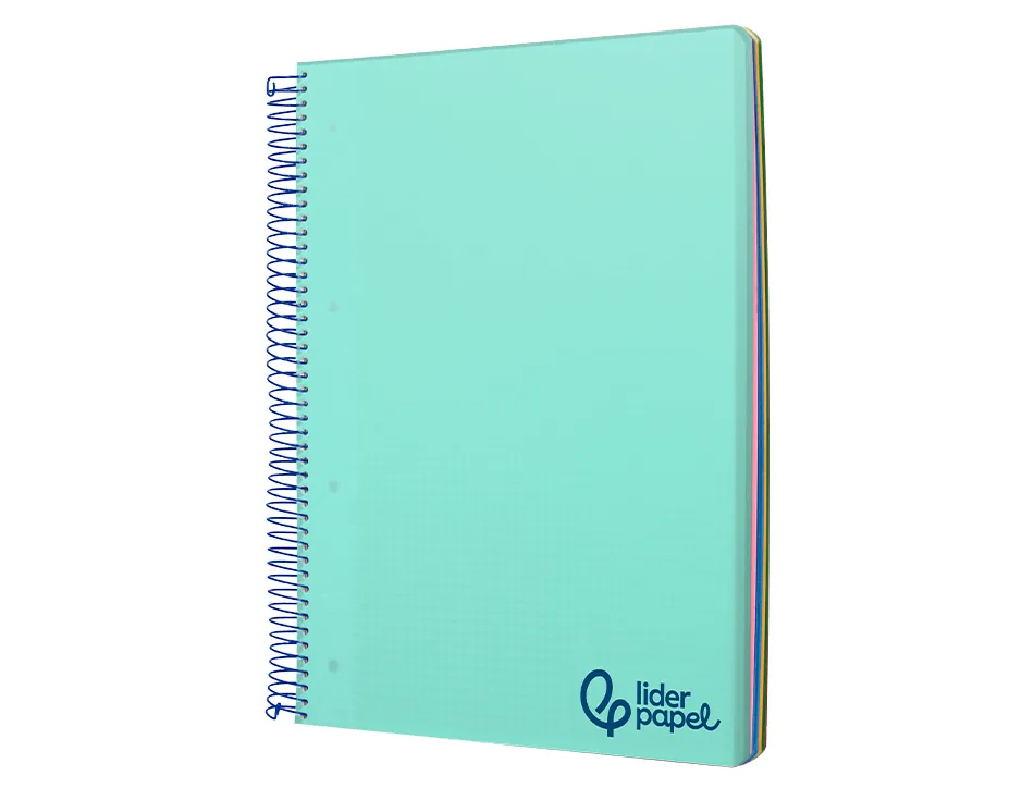 Cahier spirale liderpapel a5 micro wonder 240 pages 90g 5x5mm 6 trous 5 bandes couleurs vert clair