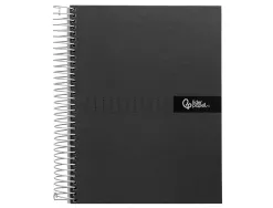 Cahier spirale liderpapel crafty couverture contrecollée a5 240p 90g/m2 5x5mm microperforé 6 trous coloris noir