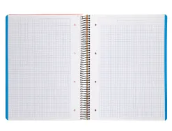 Cahier spirale liderpapel a4 micro wonder 240 pages 90g 5x5mm 4 trous 5 bandes couleurs jaune