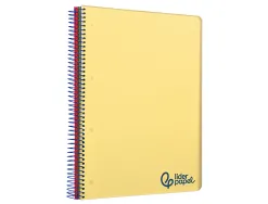 Cahier spirale liderpapel a4 micro wonder 240 pages 90g 5x5mm 4 trous 5 bandes couleurs jaune