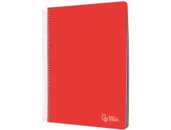 Cahier spirale liderpapel witty a4 couverture rigide 120 feuilles 90g/m2 5x5mm 4 trous perfores coloris