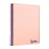 Cahier spirale liderpapel a6 micro wonder 240 pages 90g 5x5mm 4 bandes couleurs rose