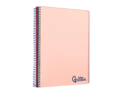 Cahier spirale liderpapel a6 micro wonder 240 pages 90g 5x5mm 4 bandes couleurs rose
