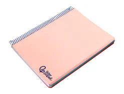 Cahier spirale liderpapel a6 micro wonder 240 pages 90g 5x5mm 4 bandes couleurs rose